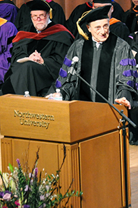 Dennis Chookaszian delivers the commencement speech.