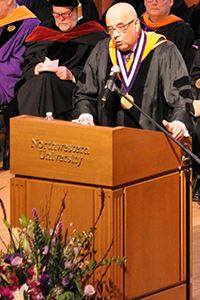 Dean Julio M. Ottino addresses the graduates.