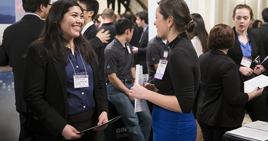 Students meet with recruiters at Tech Expo.