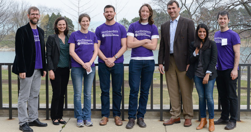 left to right: M. Jewett, N. Bagheri, D. Tullman-Ercek, J. Leonard, J. Lucks, M. Mrksich, N. Kamat, and K. Tyo