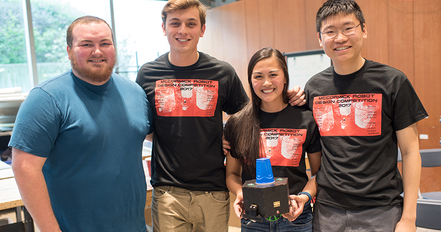 Winning team (left to right): Colton Colwell, Blake Strebel, Bailey Kuhn, and Matthew Li