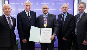 Left to right: Morty Schapiro, Dan Mote, Julio M. Ottino, M. Ross Brown, and Dan Linzer