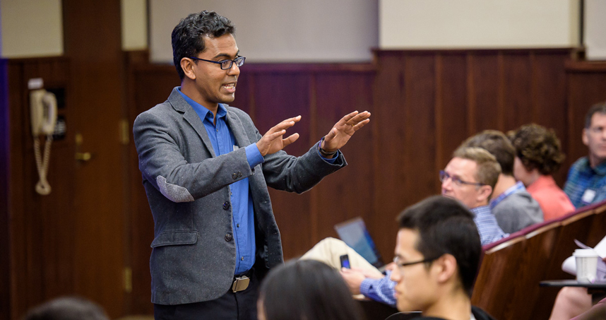 Argonne National Laboratory's Prasanna Balaprakash presents at the ACNTW Workshop at Northwestern on May 18.