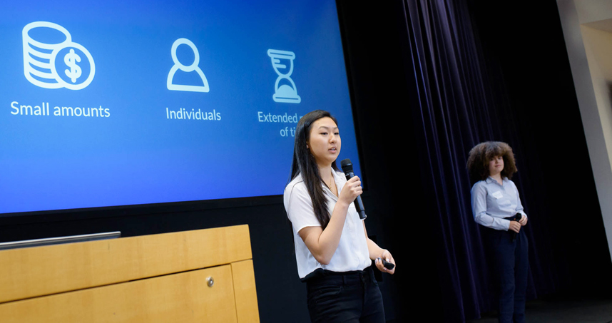 Members of Collective present their Chrome extension tool that makes it easier to donate money to those in need.