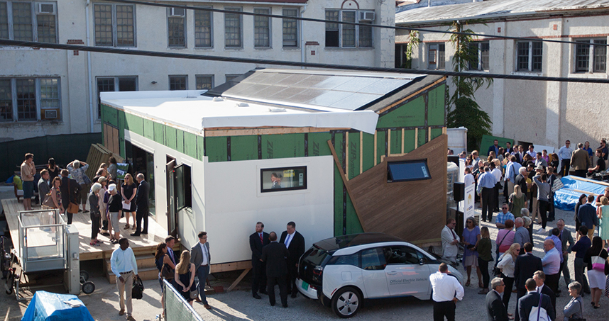 An exterior shot of Enable shows its solar cell-integrated roof.