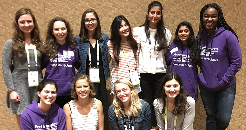 A group of students in the Northwestern chapter of Women in Computing.