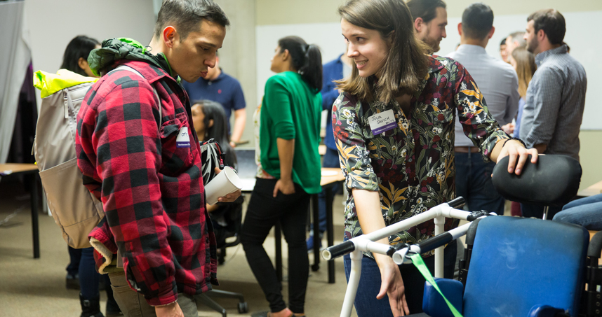 Julia Savich presents Paladin, a PVC frame that attaches to wheelchairs to make it easier to load onto airplanes.