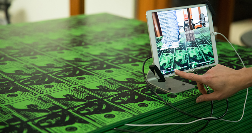 "Big Money" uses augmented reality to visualize the history of government spending.