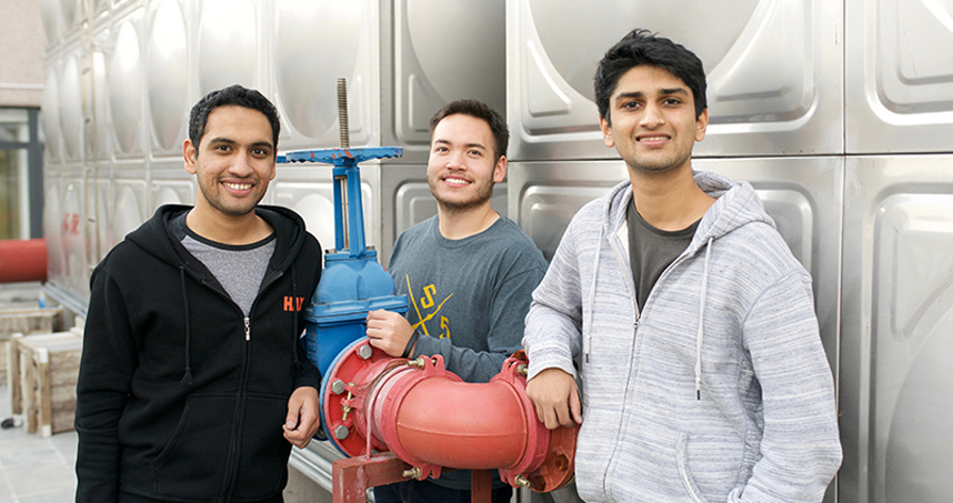 Members of Amper (from left): Akshat Thirani, Philip House, Sachin Lal