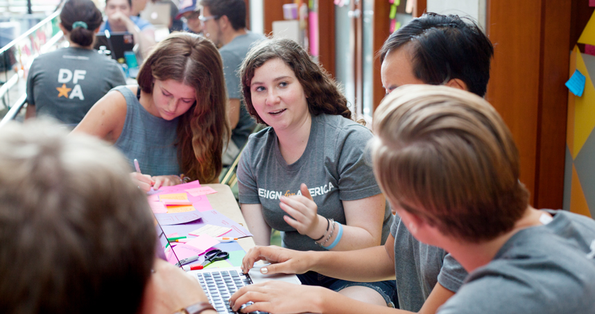 DFA members collaborate to improve the voting experience during its annual Leadership Studio in 2016.