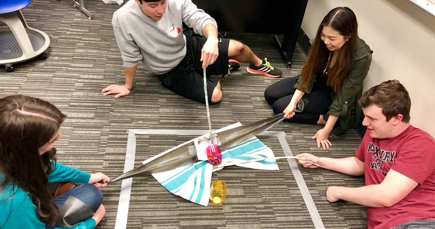 Members of DISC NU work on a rapid prototyping design challenge. Credit: Abby Pratt