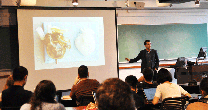 Transdisciplinary artist Dario Robleto explored connections between art and science through the PhD seminar series.