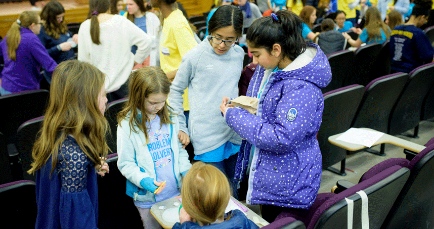 Sixth through 12th grade students all participated in a design challenge to kick off Career Day for Girls.