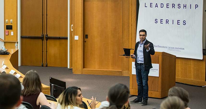 Baiju Shah discussed design and strategy at the James L. Allen Center on April 17. Credit: Justin Barbin