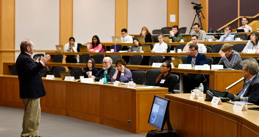 MIT's Hal Abelson speaks at the symposium.