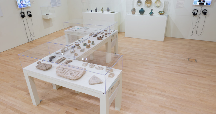 Installation view of the "Caravans of Gold" exhibit. Photograph by Clare Britt, courtesy of The Block Museum