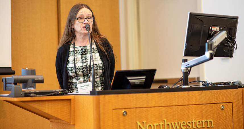 Linda Petzold from UC Santa Barbara presented on stochasticity in biological systems. Credit Rob Hart