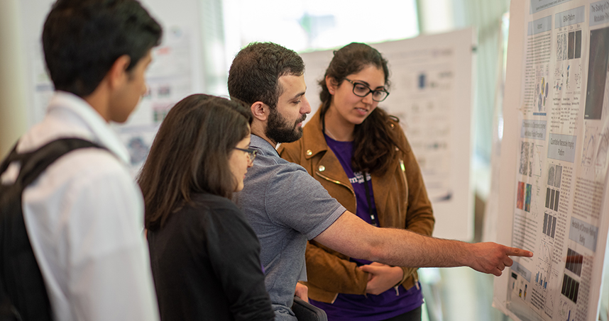 The May 31 symposium included a poster session on  physical genomics and engineering research. Credit: Rob Hart