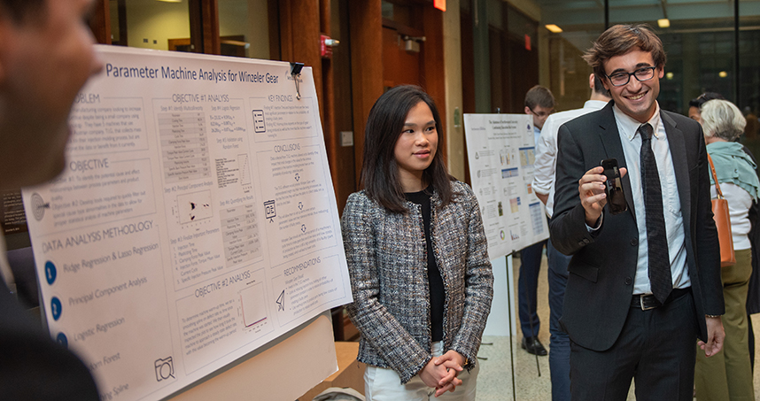 Students worked with Winzeler Gear to complete a machine analysis for its plant. Credit: Rob Hart
