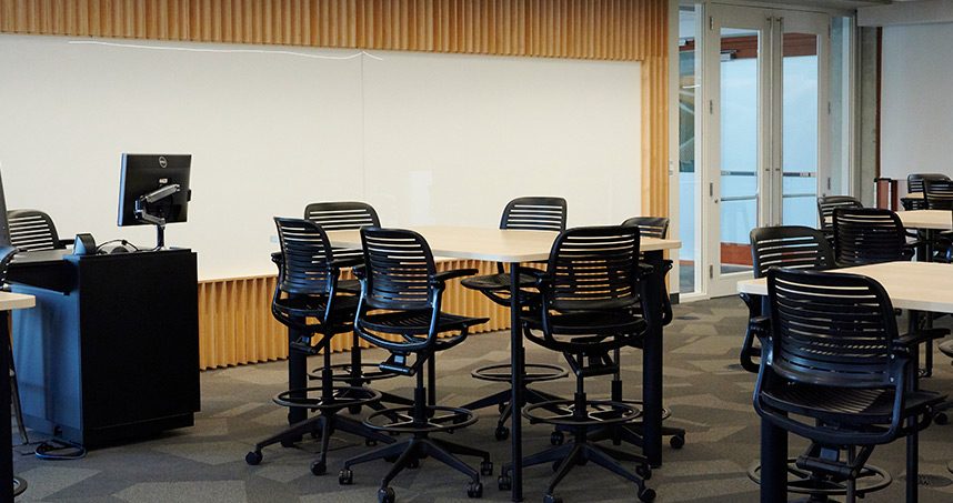 The Hive Annex is attached to the Hive and features moveable furniture for collaboration. Credit: Joel Wintermantle