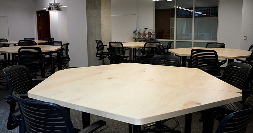 The third floor design studio is 1,025 square feet and includes new furniture. Credit: Joel Wintermantle