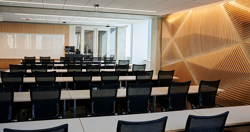The Hive is a 1,965-square-foot classroom that can be configured as a seminar room. Credit: Joel Wintermantle