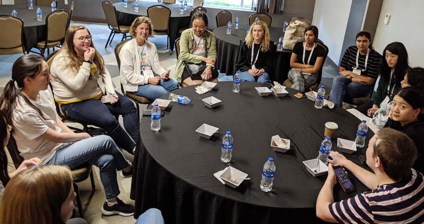 Students take part in a roundtable discussion.