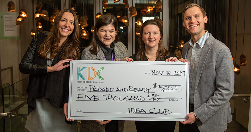 Team Primed and Ready won the $5,000 cash prize in the Kellogg Design Challenge. Credit: Rob Hart