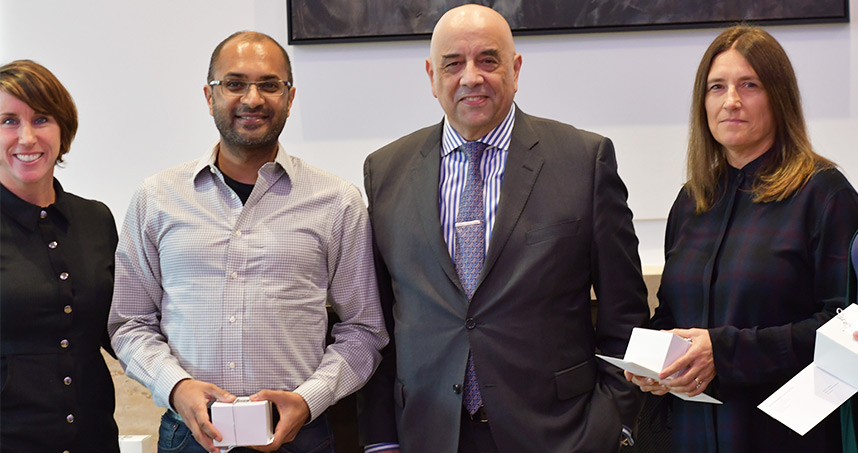 Five staff members earned recognition for 10 years of service at Northwestern Engineering.
