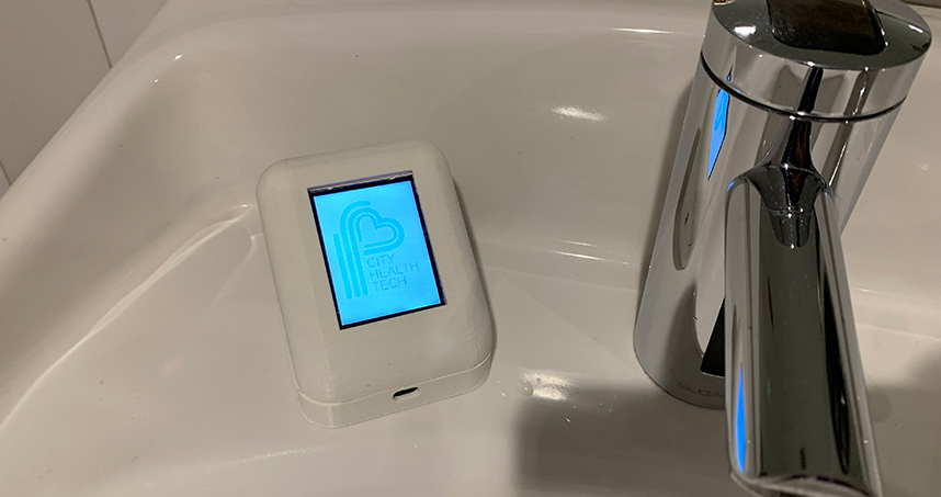 Opal is a wireless waterproof device that sits next to the faucet while giving handwashing instructions.