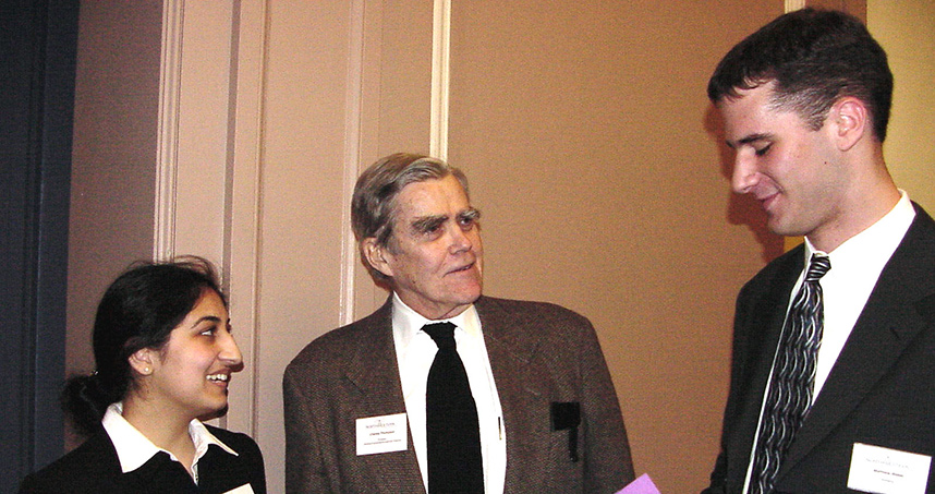 Charles W.N. Thompson, seen here with students, passed away at age 95 after a distinguished career at Northwestern.