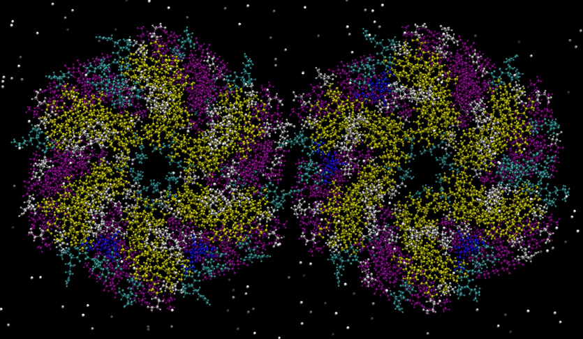 Computational image of a bacterial microcompartment.