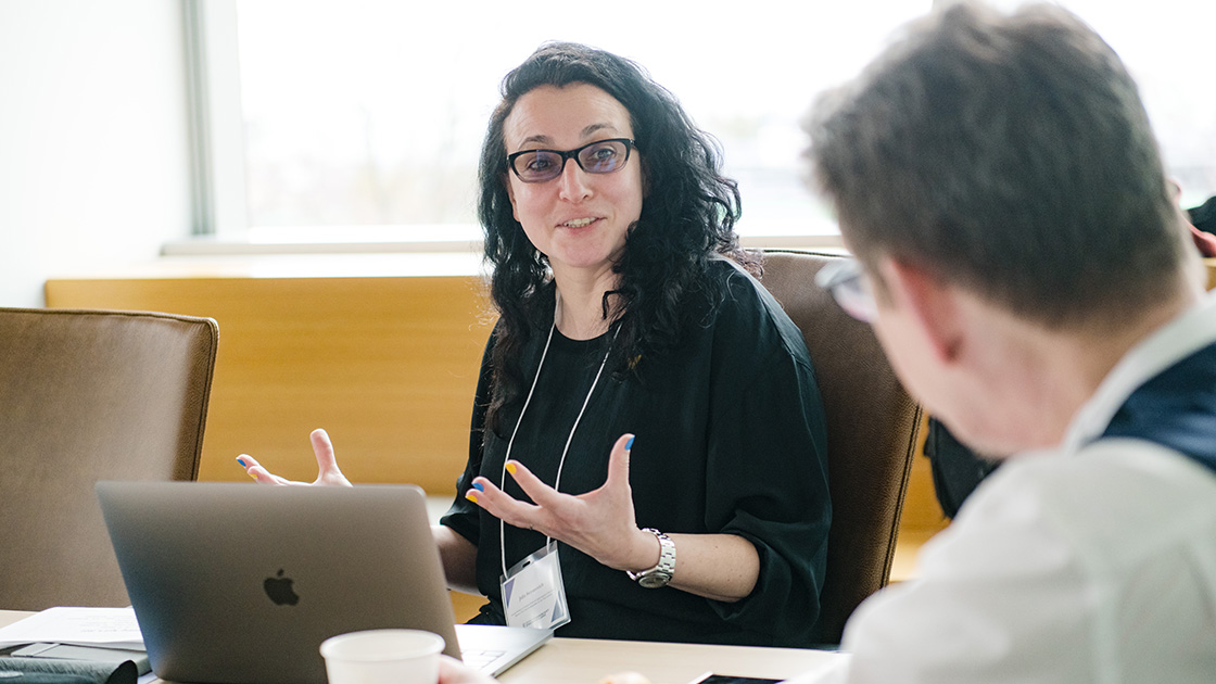 Julia Stoyanovich, CASMI project PI, speaks during a Governance Advisory Committee meeting.