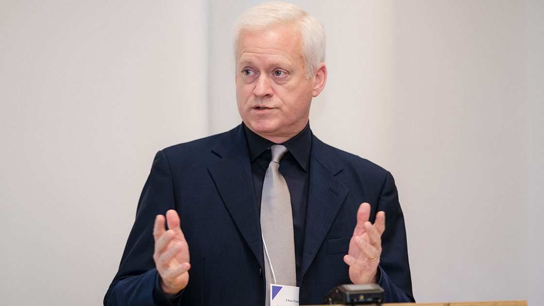 Christopher J. Cramer speaks during CASMI ribbon cutting event.