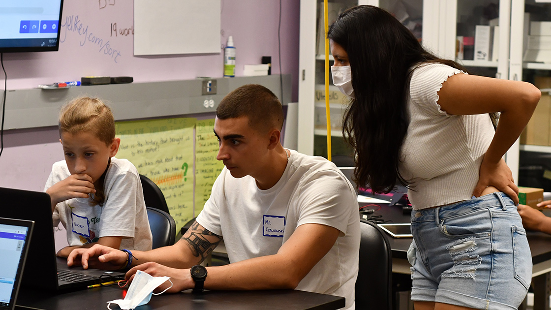 SportSense students working at the computer