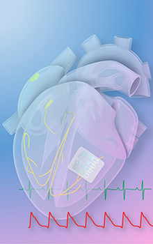 This illustration shows the graphene tattoo on a human heart.