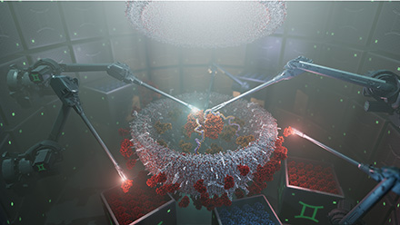 A conceptual depiction of the GEMINI technology for assembling custom gene delivery vehicle