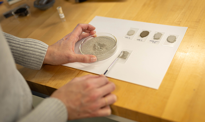 These are various samples of lunar soil simulants.