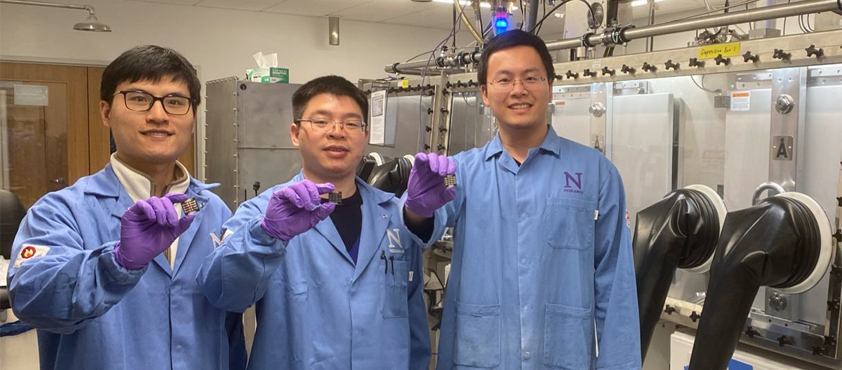 Researchers with perovskites