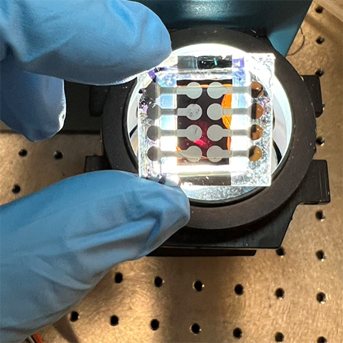 The method used for this research created partially non-conductive and non-functional areas that protect the perovskite area underneath from becoming defective.