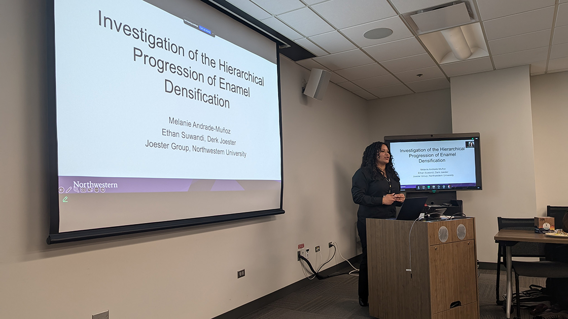 The University of North Carolina at Chapel Hill's Melanie Andrade-Muñoz presents her work during the summit.