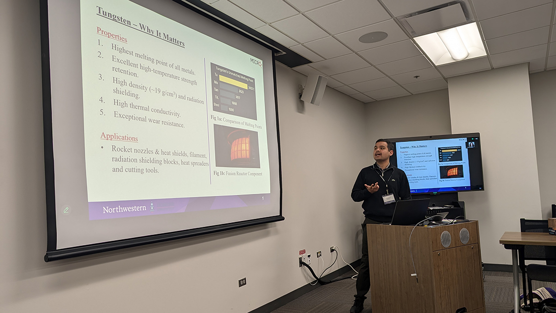 Howard University's Aavash Budhathoki delivers his presentation.