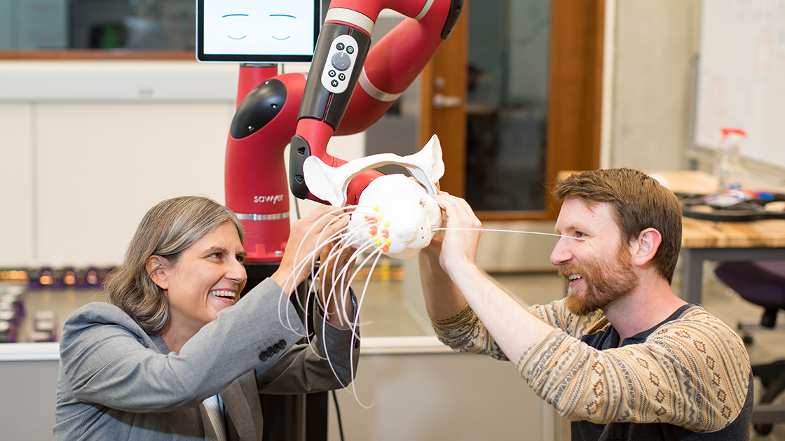Professor Mitra Hartmann and research engineer Kevin Kleczka