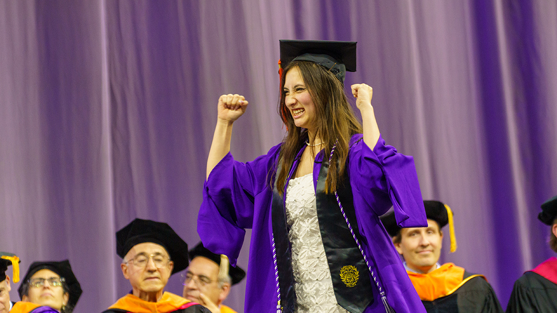 Celebrating graduate