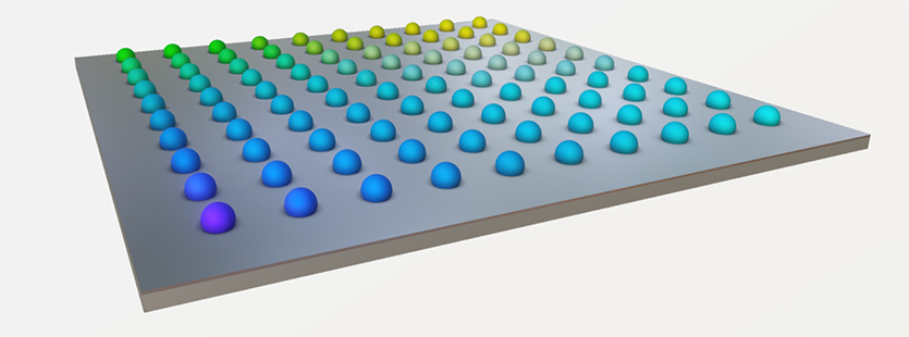 This is an illustration of a nanoparticle megalibrary. | Mirkin Research Group/Northwestern University