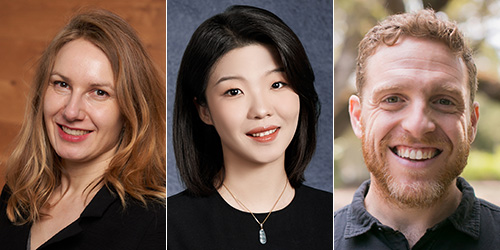 Event organizers (from left): Jessica Hullman, Yingdan Lu, and Aaron Shaw