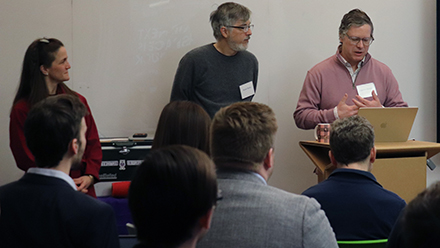 Northwestern University Center for Human-Computer Interaction + Design codirectors Elizabeth Gerber, Bryan Pardo, and Darren Gergle