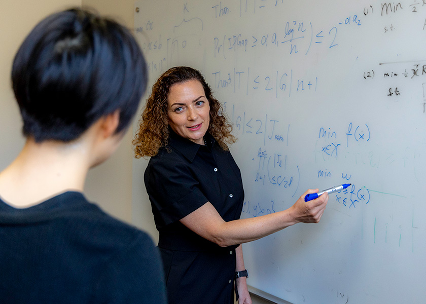 Professor Simge Küçükyavuz and a student