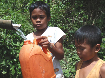 Getting water from the pump