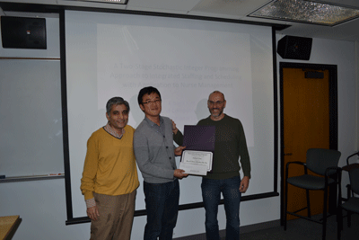 (left to right) Professor Sanjay Mehrotra, Dr. Kibaek Kim, and Professor Andreas Waechter